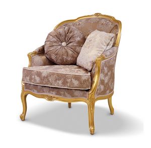 ROMANTICA / Armchair, Luxury classic armchair in gold leaf finish