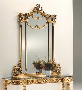 2635 mirror, Gold leaf mirror, in carved wood