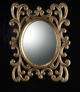 Art. 20900, Oval mirror with carved frame