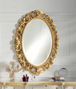 Art. 804, Oval mirror in gold finish