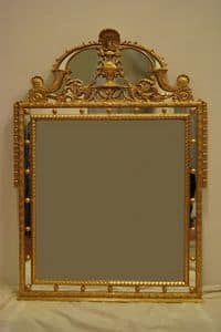 MIRROR WITH CYMA ART. CR 0061, Mirror with Cyma, hand-carved, gilded