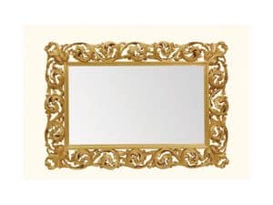 Wall Mirror art. 116, Horizontal mirror with wooden carved frame
