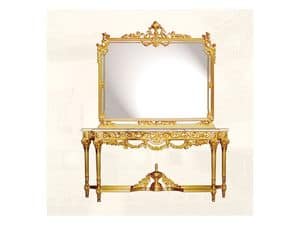 Wall Mirror art. 117/c, Luxury mirror with frame made of decorated wood