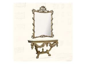 Wall Mirror art. 150, Mirror with finishings in gold leaf, Louis XV Style