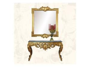 Wall Mirror art. 162, Mirror luxury with gold leaf finishing