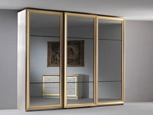 Jolie wardrobe, Elegant wardrobe, three mirrored sliding doors, for the bedroom