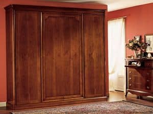 Opera wardrobe wood door, Wardrobe with 4 doors, in paneled wood