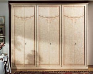 Vesta wardrobe, Luxury Wardrobe in lacquered wood with 6 doors