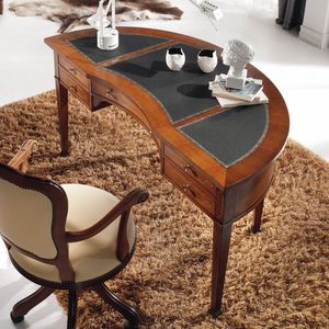 Dolce Casa ANTIQUA678, Desk with eco-leather top, 5 drawers