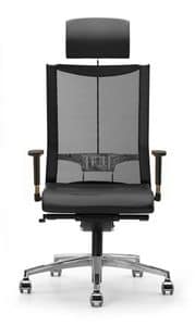 AVIANET 3626, Directional chair, with wheels and mesh back, for offices