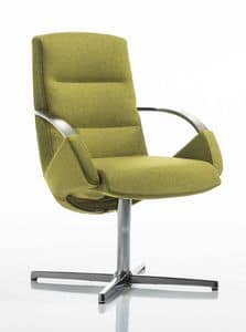 Moon armchair, Elegant office chair, swivel base with 4 races