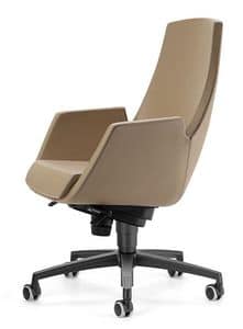 NUBIA 2918, Chair on wheels, reclining high back, for office