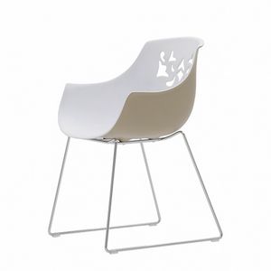 Flora ST, Chair with sled base, two-tone shell
