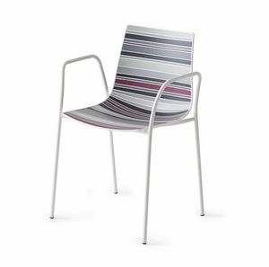 Colorfive TB, Design chair with armrests, chrome metal base