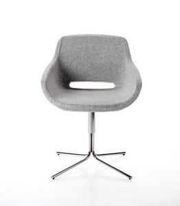 Clea Plus 4 blades, Armchair with swivel base, in aluminum