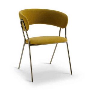 Clip armchair, Metal armchair, with sinuous lines