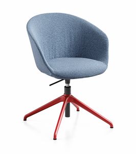 Flower, Swivel and height-adjustable armchair