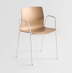 Slot Fill TB, Chair with arms in metal, polymer shell
