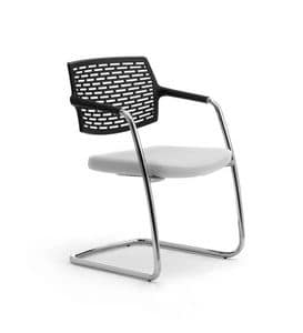 Spot 0570, Office chair with sled base, backrest in mesh