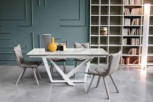 PRIAMO 160 TA1B1, Table with extendable top in porcelain stoneware
