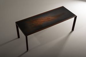 Meccanica dining table, Dining table fully made of steel, with oxidation finish