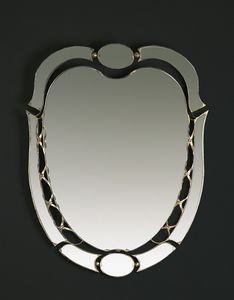 HF2007MI, Oval mirror with gold finishes