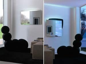 k198 visual bw, Mirror with back panel with LED lighting
