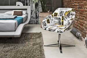 CITYMAP PT100, Armchair with fabric suitable for lofts and apartments