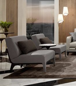 Dilan Art. D81, Armchair without armrests, in gray leather