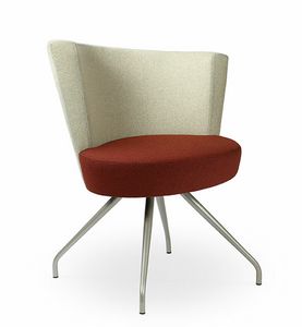 ELIPSE 1F, Lounge armchair with a large circular seat, for contract use