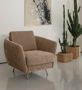 MILO, Armchair with soft geometries and enveloping comfort