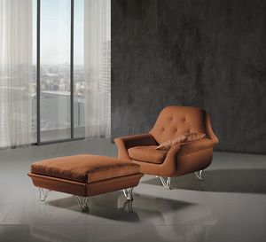 PO28 Cherubino armchair, Armchair of soft shapes