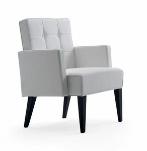 Regina PG, Lounge armchair with rigorous shapes