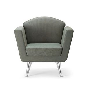 Wing 01, Modern upholstered armchair with steel feet