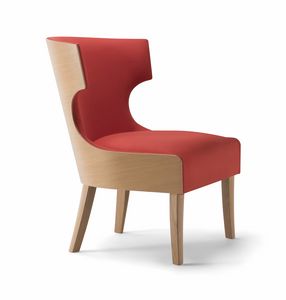 XIE LOUNGE CHAIR 053 P, Armchair with enveloping backrest