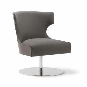 XIE LOUNGE CHAIR 053 P F, Armchair with disc base