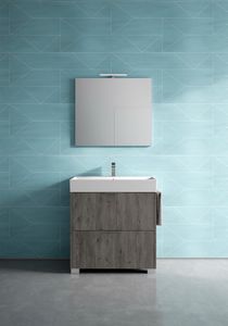 Basic comp.08, Freestanding bathroom cabinet, with small dimensions