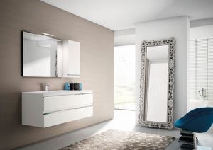 Mistral comp.01, Bathroom furniture in matt white lacquered finish