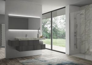 Sense comp.07, Bathroom furniture with backlit mirror