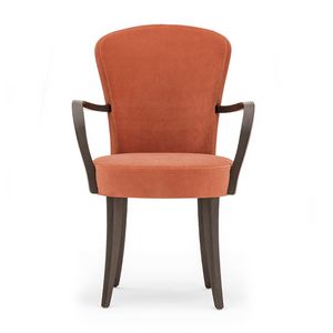 Euforia 00121, Sessel aus Massivholz, Sitz und Rcken gepolstert, Stoff, moderner Stil