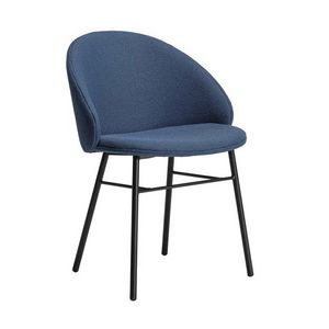 Lip Po M, Armchair with metal frame, padded seat and back