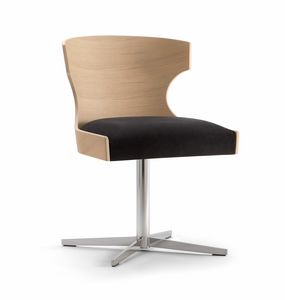 XIE SIDE CHAIR 052 S X, Chair with cross base, upholstered seat