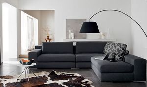 DOUBLE, Modern sofa with deep, modular seat