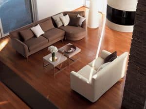 Minorca corner, Corner sofa, with removable fabric, for living room