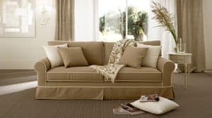 Rivoli sof, Overstuffed sofa in polyurethane, feather pillows