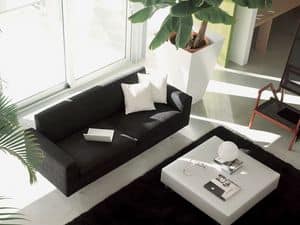 Step, Modern sofa, leather-wrapped, for elegant living room