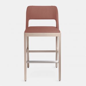 Alba stool, Wooden stool, with padded seat and back