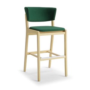 Ava stool, Wooden stool, with padded seat and back