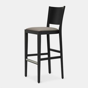 Baltimora 163 stool, Beech wood stool with padded seat