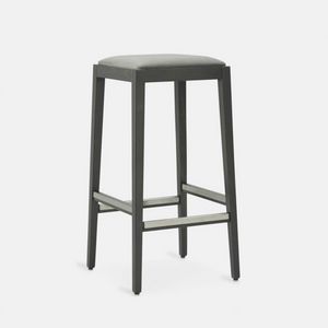 Bar 008 stool, Wooden stool with padded seat, without backrest